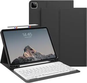 GKABXY Keyboard Case for iPad Pro 11 inch (4th/3rd/2nd/1st Gen) 2022/2021/2020/2018, Detachable Wireless Bluetooth Keyboard Case with Pencil Holder for iPad Pro 11", Auto Sleep/Wake (Black)