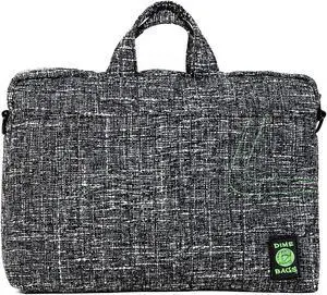 DIME BAGS Side Hustler | Hemp Computer Bag | Padded Commuter Shoulder Bag (17 inch, Static Black)