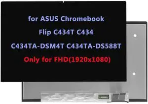 ARUISIFX 14" LCD Screen Replacement for ASUS Chromebook Flip C434TA C434T C434 C434TA-DSM4T C434TA-DS588T LCD Display Touch Screen Assembly FHD(1920x1080)