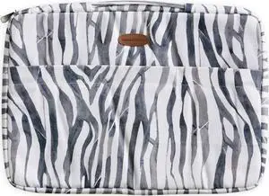 Maison d'Hermine Laptop Sleeve in Handle upto 15.6 inch Stain and water repellent Cotton canvas - Zebra