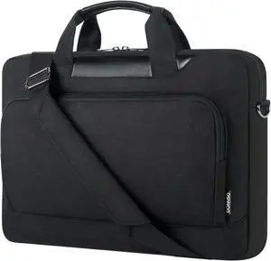 DOMISO Laptop Sleeve Case Large Capacity Shoulder Bag Compatible with 17-17.3 inch Dell XPS/Inspiron 17 / HP Gaming Pavilion 17 / Chromebook 317Black