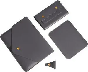 Benfan Tablet Sleeve 9.7-11Inch Compatible with New iPad Pro 11,iPad 9th,iPad Air,Surface Go 3 10.5 with Small Pouch, Mouse Pad and Cord Organizer, Color Dark Grey