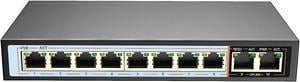 ENS PoE Switch - 100 Mbps 800 ft - Standard IEEE 802 3i/3u/3x/af/at Protocol - 30W max Power Every Single Port - 4 Working Mode, Perfect for IP Camera, Wireless AP, IP Phone (10 Ports/8 PoE 96W)