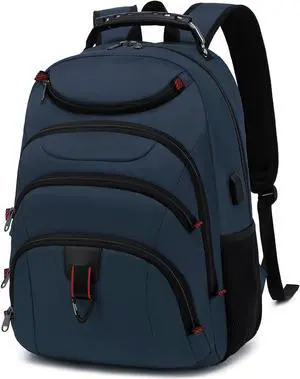 Boavan Laptop Backpack for men, 15.6 inch Laptop Bag with USB Port, Waterproof Travel Work Backpack Purse, Anti-Theft Teacher Nurse Doctor Casual Bookbags Office Business backpack,Classic Navy