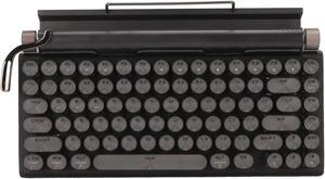 Retro Typewriter Keyboard, Wireless Typewriter Keyboard, RGB Retro Bluetooth Aesthetic Keyboard for PC Laptop Phone, Three Mode Connection (Black)