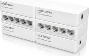 Manhattan 5 Port Ethernet Network Switch  6 Pack - Computer Desktop Internet Networking Splitter LAN Hub Router, Unmanaged, Plug & Play, Fanless Quiet  3 Yr Mfg Warranty - 526135