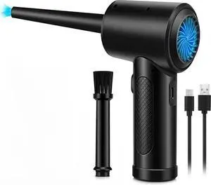 GOLDY BARBER PRO Compressed Air Duster, Electric Computer Keyboard Air Duster, Electronic Blower, Cordless Air Duster Portable Rechargeable Compressed Air, Comes with USB Cord & Cleaning Brush