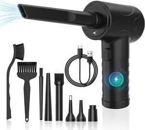 Portable Air Blower, Compressed Air Duster 3 Gear 51000RPM 6000mAh Rechargeable Cordless Electric Air Duster with LED Light & Air Pump for Computer Laptop PC Keyboard PS5 -Replace Compressed Air Can