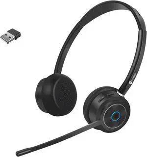 TruVoice BT85 Professional Wireless Headset | Noise Suppression Speakers and NC Microphone | Fast Charging with 22 Hour Talk Time - Includes v5.2 Bluetooth USB Dongle and Fast Charging Cable