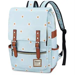 FEWOFJ Daisy School Backpack for Girls, 15.6" Laptop Backpacks College School Bookbags Casual Daypack