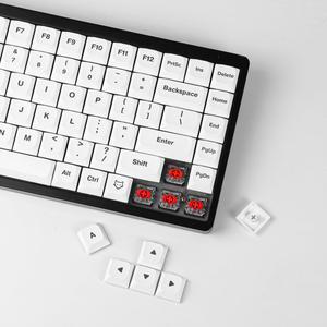 Chocfox Low Profile Custom Keycaps, 75% Full Size for 60% 65% 75% 80% 100% Mechanical Keyboards (Inked White-134 Keys)
