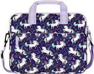 Choco Mocha Kids Tablet Sleeve Bag for Girls, 12.5 Inch Tablet Carrying Case for Fire 7 8 10 HD 8 10, iPad Bag for Kid, Chromebook, Kindle kids Edition, Unicorn Purple