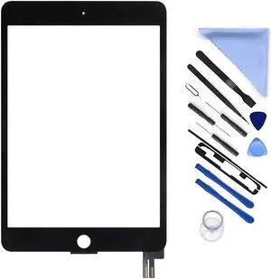 First Choose Digitizer Screen For iPad Mini 5 5th Gen 7.9'' 2019 Touch Screen Glass Panel Repair Parts for iPAD A2133 A2124 A2126 A2125 With Tool Repair Kit(Without Home Button,Not LCD) (Black)