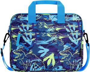 Choco Mocha Kids Dinosaur Tablet Sleeve Bag for Boys, 12.5 Inch Tablet Carrying Case for Fire 7 8 10 HD 8 10, Chromebook, Kindle Kids Edition, iPad, Dark Blue