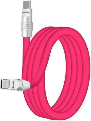 chubbycable Chubby 3.0 Fast Charging Cable Durable Soft Silicone USB C Cable 240W Extra Thick Phone Charger Cord Data Transfer Type C Cable, Rose Red, Type-C to Type-C, 13.1 FT
