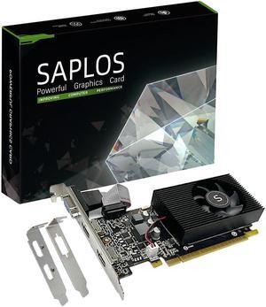 SAPLOS GT 730 2GB DDR3 128-bit, Dual HDMI, VGA, Low Profile Graphics Card, PC Video Card, Computer GPU for Working, Low Power, PCI Express x16, DirectX 11