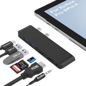 Surface Pro 9 Accessories, Surface Pro 9 Docking Station with 4K HDMI, USB-C Thunderbolt 4 (8K@30Hz Display+40G Data+100W Power), 2 USB 3.0, 3.5mm Audio, SD/TF Card Slot for Surface Pro 9/Pro X