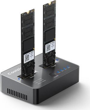 M.2 NVME/SATA Duplicator, Dual-Bay Offline Clone M.2 NVME/SATA Docking Station,USB3.2 Gen2*2 20Gbps M.2 Cloner for SSD Size 2230/2242/2260/2280/22110