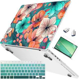 Mektron Ultra Thin Printed Case for MacBook Pro 16 inch 2024 M4 A3403 A3186 Fits 2023 2021 M3 A2991 M2 A2780 M1 A2485 Pro/Max, Protective Hard Shell with Fold Kickstand, Flowers C126