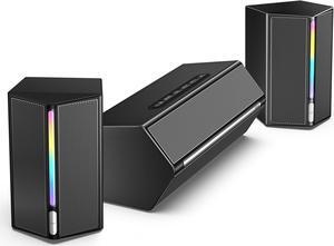 FIFINE Computer Speakers System with Subwoofer, Gaming Speaker for PC with RGB, Volume Control, Monitoring, 3.5mm Aux Input, AC Powered Speakers for Desktop Mobile TV-AmpliGame A22