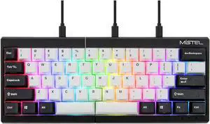 BAROCCOMiSTEL MD600 V3 RGB ORCA TKL Ergonomic Mechanical Keyboard, Cherry MX, Split Layout, PBT DoubleShot Keycap, Windows OS Compatible (Silent Red)