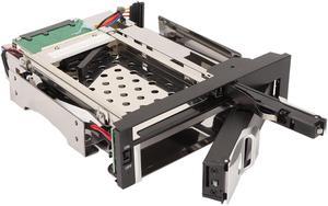 HDD Internal SATA Mobile Rack Cage for 2.5"SSD HDD, Dual Bay SATA III HDD SSD Enclosure Backplane SATA HDD Tray Enclosure for 2.5in 3.5in SATA Hard Drives, Tray Less Hot Swap