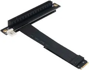 HLT M.2 NGFF NVMe Key M to PCIe 3.0 X16 Extension Cable (90° Right Angle PCI-E Slot)