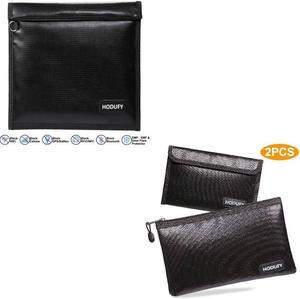 Faraday Bag for Phones+Hodufy Fireproof Money Bag(2PACK)