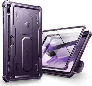 Dexnor Case for Samsung Galaxy Tab S7 FE 12.4 Inch (2021), [Built in Screen Protector & Kickstand] with Pen Holder Heavy Duty Shockproof Full Body Protective Cover for Galaxy S7 FE Case-Purple