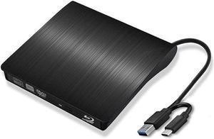 JOYIN-BURN External 6X Blu-ray Player DVD CD Writer USB 3.0 USB C 3D Blu-ray Player Drive CD DVD Burner for iMac MacBook Laptop PC Windows 11/10/8/7, Linux, Mac OS
