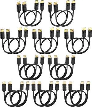 MOSIMLI DP Cables 20-Pack3FT&6FT, DisplayPort Male to Male Cord, Gold-Plated, Supports 4K@60Hz, 2K@165Hz Compatible for Computer, Laptop, Graphics Card, Docking Station