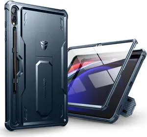 Dexnor Case for Samsung Galaxy Tab S10 Plus (2024) / Galaxy Tab S9 Plus (2023) 12.4 Inch, [Built in Screen Protector & Kickstand] with Pen Holder Heavy Duty Shockproof Protective Cover - Blue
