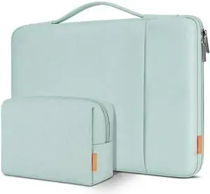 DOMISO 17.3 inch Laptop Sleeve Case Water Resistant Shockproof Protective Computer Bag for 17.3" Notebook/HP Pavilion Envy 17/IdeaPadm/MSI/LG Gra with Accesory Bag,Mint Green
