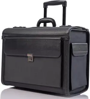 HAMMER ANVIL 19 Wheeled Briefcase Rolling Case Sales Sample Pilot Lawyer Attache Black Ballistic Nylon