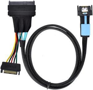 NFHK MCIO 4X Mini Cool Edge IO to U.2 SFF-8639 NVME PCIe PCI-Express Cable for Mainboard SSD