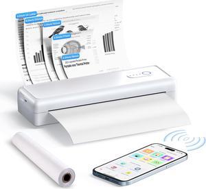 NUOTUN Portable Printers Wireless for Travel - A4 Thermal Printer Bluetooth Compatible with IOS Android Laptop - Support 8.5 X 11 US Letter A4 Paper 2" 3" 4" - Inkless Printers for Home Use Office Car