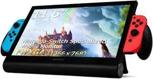 PENTACT Mobile Monitor 11.6" Portable Display with Mobile Battery Dedicated Socket for Switch Tpye-C/HDMI/Touch Panel/PS5/XBOX/PC/Smartphone PTG-01