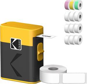 KODAK Label ERA M50 Label Maker Machine Bundle, Yellow (1 Roll Sticker Label & 12 Rolls Set)