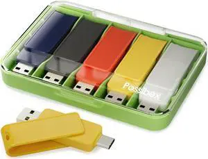 Possibox Type C&USB A 2-in-1 USB Flash Drive 64GB High Speed USB3.0 Writable Dual Memory Stick 5 Pack