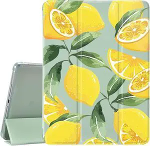 JOYLAND Pad Case Lemon Green Case for iPad Mini 6 Cute Fruit Anti-Scratch Shockproof with Pencil Holder Lightweight Smart Trifold Stand Case(Model Number:A2567/A2568/A2569)