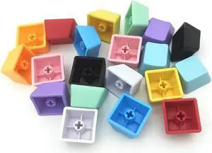 Elacgap OEM Profile Blank Keycaps PBT Rainbow Mixed Colors 1U R4 Keycap for MX switches Mechanical Keyboard (Mixed Colors, 100pcs)
