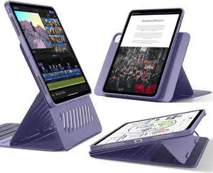 ESR for iPad Pro 13 Inch Case M4(2024), iPad Pro 13 Rotating Case with Removable Magnetic Cover, Adjustable Portrait/Landscape Stand with Raised Screen View, 9 Standing Angles, Shift Series, Purple