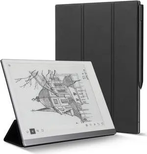 Ex-Writing Case for Remarkable 2 Tablet 10.3", Exceptionally Textured Premium UP Leather with Built-in Magnet, Book Folio Design, Lightweight and Minimalistic.(Black)