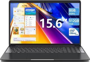 SGIN Laptop 8GB DDR4 512GB SSD156 Inch Laptops Computer with Intel Celeron QuadCore ProcessorUp to 25GHz FHD 1920x1080 Mini HDMI 2450G WiFi Webcam Bluetooth 42 USB 30