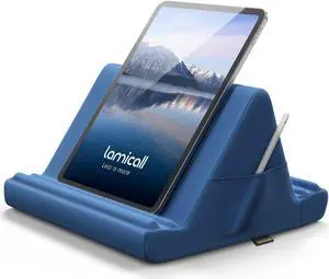 Lamicall Tablet Pillow Holder, Pillow Soft Pad - Bed Tablet Stand for Lap with Pocket & 4 Viewing Angles, for iPad Pro 11, 10.5, 12.9 Air Mini, Kindle, 4-13" Devices, Royal Blue