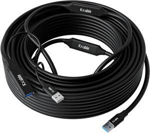 USB 3.0 Active Extension Cable 75 Feet, Type A Male to Female Extender Cord, USB Repeater Cable with 3 Signal Boosters & USB Power Supply, for Laptop, Hard Drive, Printer, Webcam, Xbox, VR, PS4