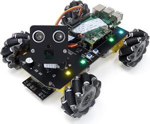Freenove Mecanum Wheel Car Kit for Raspberry Pi 5 4 B 3 B+ Zero 2 W, Face Tracking, Line Tracking, Light Tracing, Obstacle Avoidance, App Control, Camera, Servo (Raspberry Pi NOT Included)