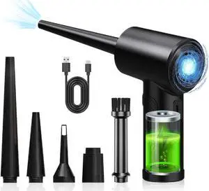 Strongest Compressed Air Duster, Electric Air Duster, 6000mAh Rechargeable Air Duster 51000 RPM Three-Speed Powerful Air Blower for Cleaning Laptop, Interior Car, Alternative to Compressed Air Tank