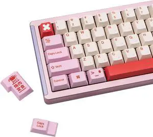 GEKUCAP Japanese Cute Pink Keycaps - 133 Keys PBT Cherry Profile Dye Sublimation Custom Set for Cherry Gateron MX Switches Mechanical Gaming Keyboards