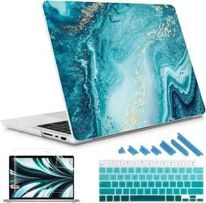 May Chen Case for M4 MacBook Pro 14 inch Case A3112 A3401 Max A3185, M3 A2918 A2992, M2 A2779 M1 A2442, 2024 2023 2022 2021 Release, Plastic Hard Shell with Keyboard Cover, Blue Marble
